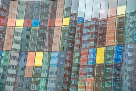 Sunset Reflection off of Building Foto stock