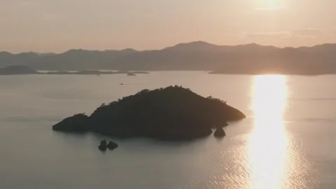 Sunset Reflection on Calm Sea Stock Footage 282931247