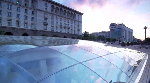 Sunset with the reflection of clouds over Sofia-timelapse Stock Footage