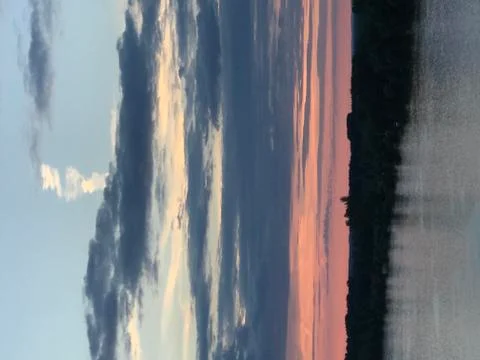 Sunset reflection on Danube river	 Stock Photos