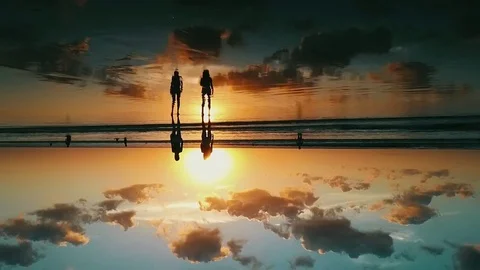 Sunset reflection Video stock 83635781