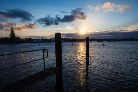 Sunset Reflection On Hastings River Foto stock