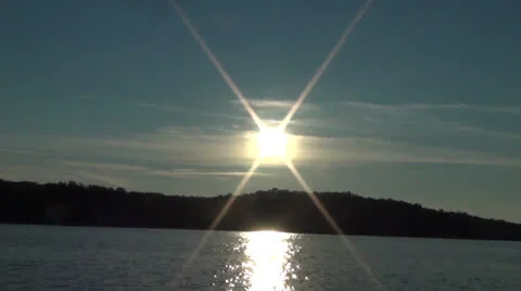Sunset reflection on lake Video stock 26756079