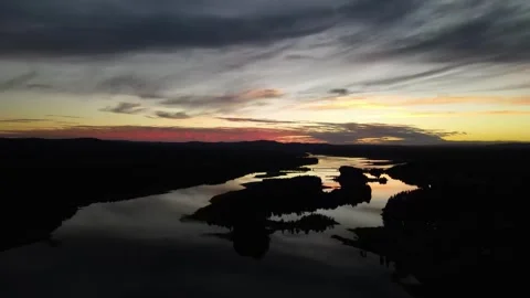 Sunset Reflection On A Lake In Sweden Stock Footage 261429439