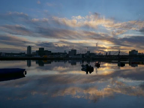Sunset reflection London Stock Footage 72517460