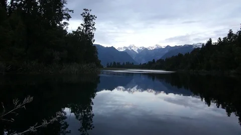 Sunset reflection of Mt Cook Stock Footage 78054659