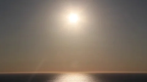 Sunset Reflection Over Ocean, Panoramic camera Stock-Footage 82042422