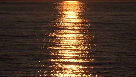 Sunset Reflection Over The Sea Stock Footage 160824774