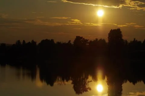 Sunset reflection Stock Photos