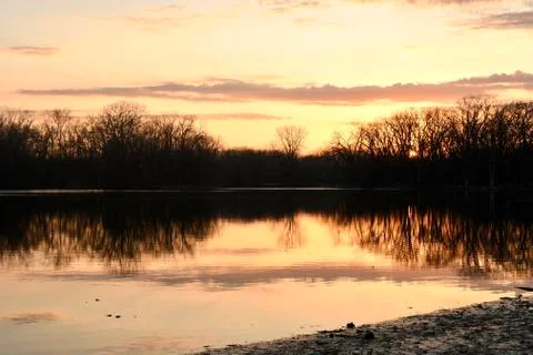 Sunset reflection Stock Photos