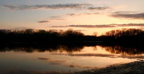Sunset reflection Stock Photos