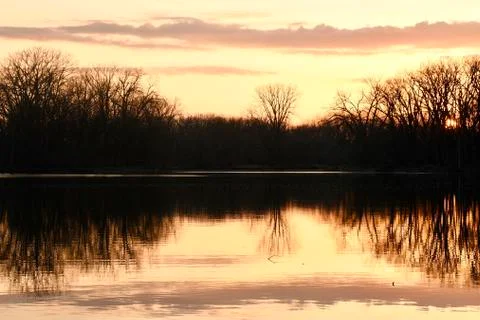 Sunset reflection Stock Photos