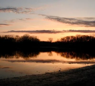 Sunset reflection Stock Photos