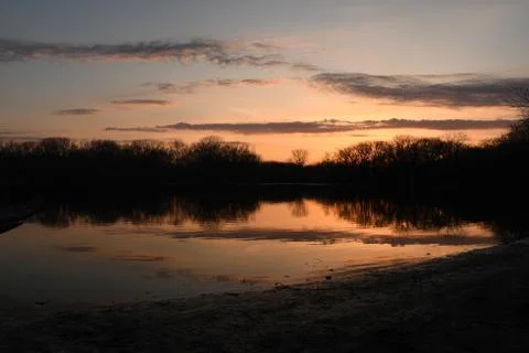 Sunset reflection Stock Photos
