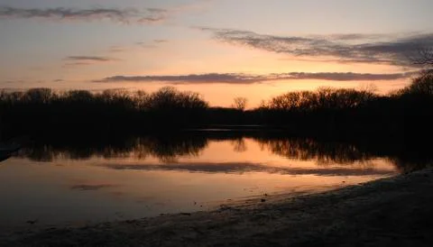 Sunset reflection Stock Photos