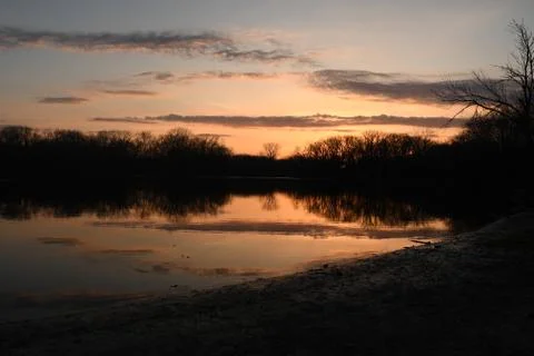 Sunset reflection Stock Photos