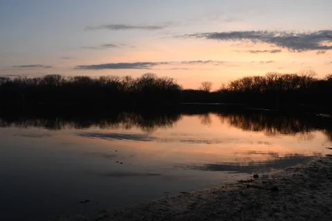 Sunset reflection Stock Photos