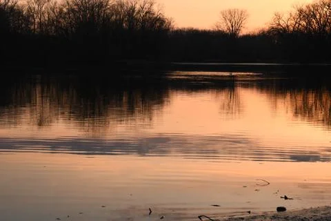 Sunset reflection Stock Photos