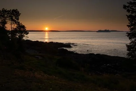 Sunset reflection Stock Photos