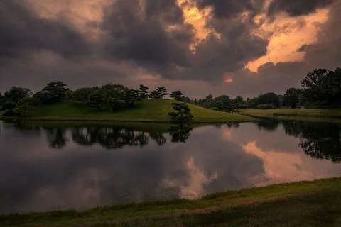 Sunset reflection Stock Photos