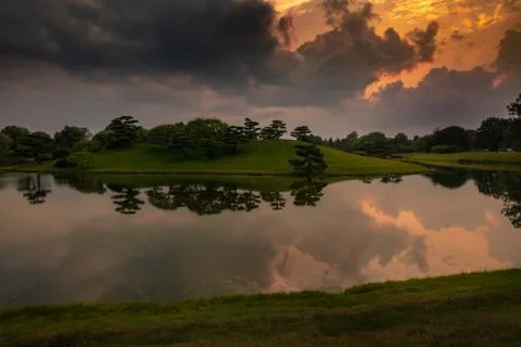 Sunset reflection Stock Photos