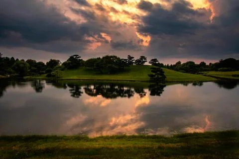 Sunset reflection Foto stock