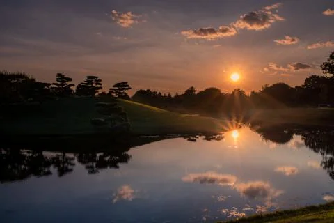 Sunset reflection Stock Photos