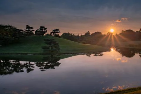 Sunset reflection Stock Photos