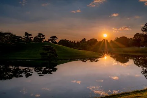 Sunset reflection Stock Photos