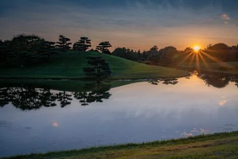 Sunset reflection Stock Photos