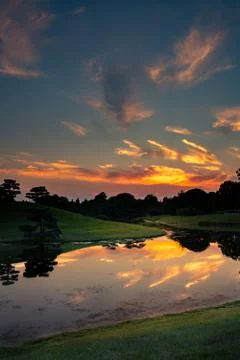 Sunset reflection Stock Photos