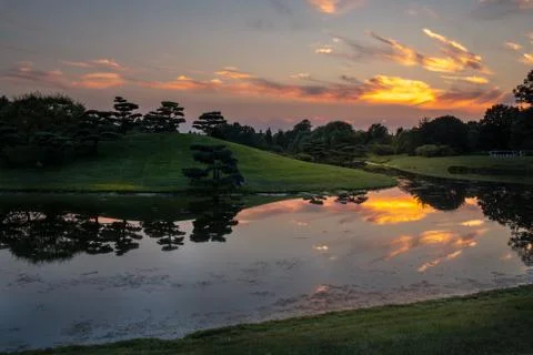 Sunset reflection Stock Photos