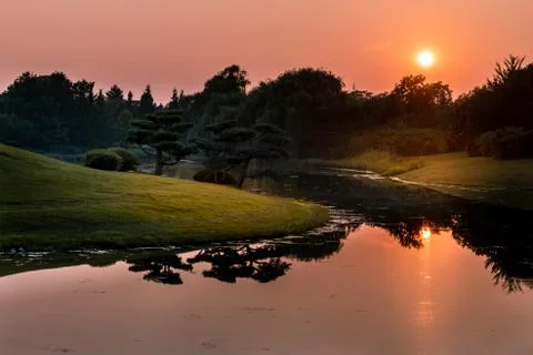 Sunset reflection Stock Photos