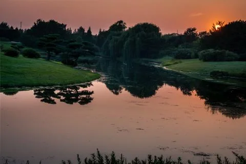 Sunset reflection Foto stock