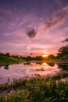 Sunset reflection Stock Photos