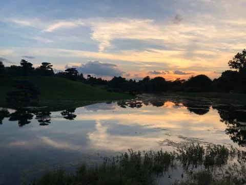 Sunset reflection Stock Photos