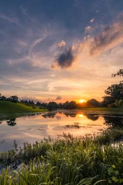 Sunset reflection Stock Photos