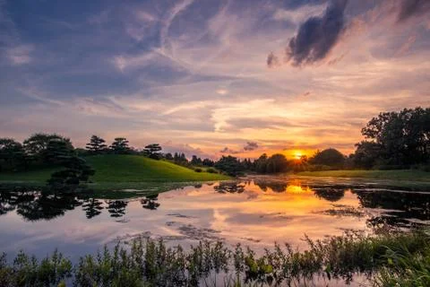 Sunset reflection Foto stock