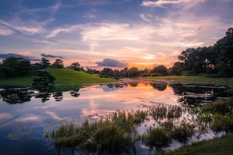 Sunset reflection Stock Photos