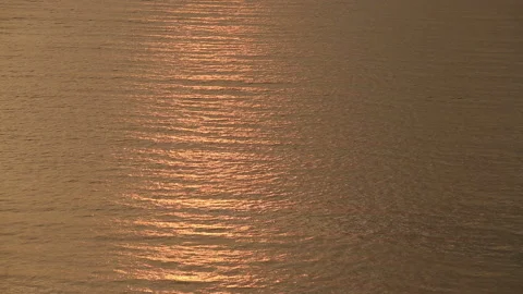 Sunset Reflection Sea Water Waves Video stock 195254654
