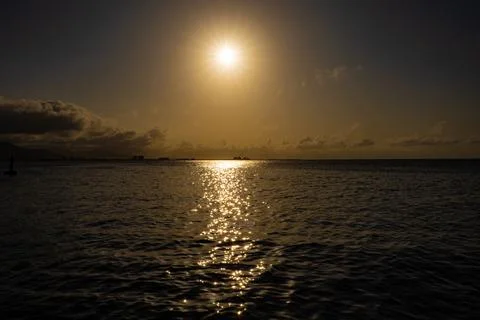 Sunset reflection of the sun on the sea Stock Photos