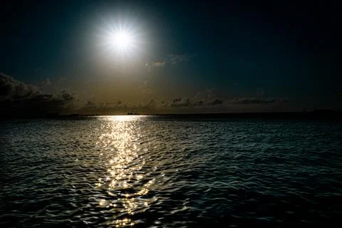 Sunset reflection of the sun on the sea Foto stock