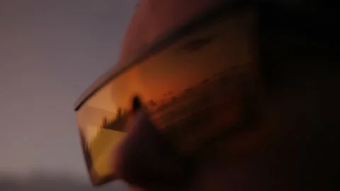 Sunset Reflection In Sunglasses Stock-Footage 169692649