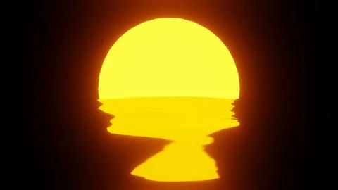 Sunset reflection in water or the ocean on black background. Stock Illustration