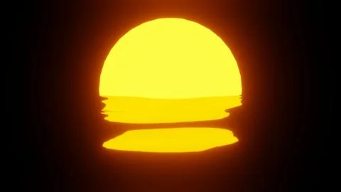 Sunset reflection in water or the ocean on black background. Stock Illustration