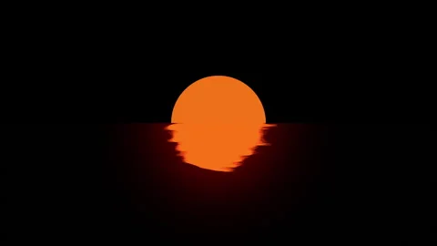 Sunset Reflection wave, horizon sun water Stock Footage 245055297