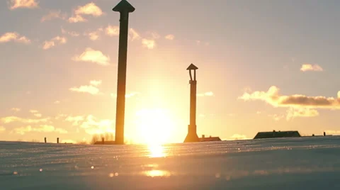 Sunset with reflections on the snow (2) 스톡 동영상 48630913