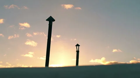 Sunset with reflections on the snow (3) Video stock 48630918