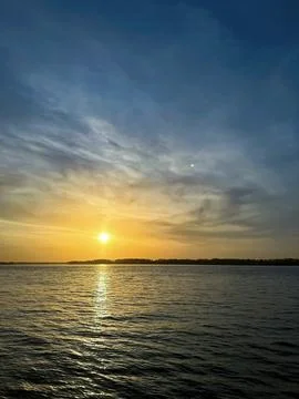 Sunset Reflections on Water Stock Photos