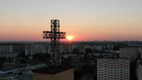 Sunset In Residential Area Stock Footage 97818579
